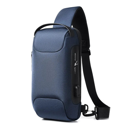 Stylish Men's Anti-Theft USB Crossbody Bag - Waterproof Oxford Waist Bag for Short Travel & Everyday Use