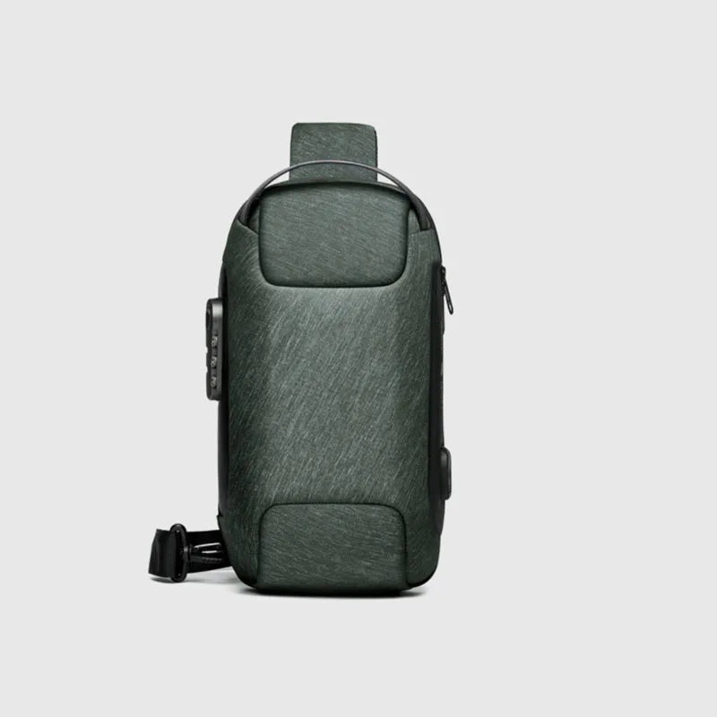 Stylish Men's Anti-Theft USB Crossbody Bag - Waterproof Oxford Waist Bag for Short Travel & Everyday Use