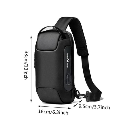 Stylish Men's Anti-Theft USB Crossbody Bag - Waterproof Oxford Waist Bag for Short Travel & Everyday Use