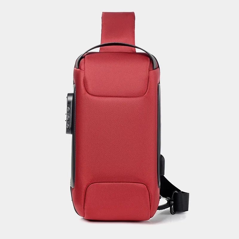 Stylish Men's Anti-Theft USB Crossbody Bag - Waterproof Oxford Waist Bag for Short Travel & Everyday Use
