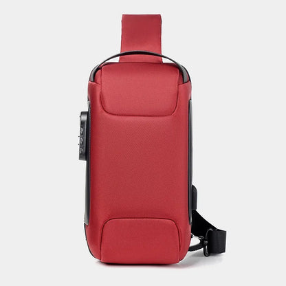 Stylish Men's Anti-Theft USB Crossbody Bag - Waterproof Oxford Waist Bag for Short Travel & Everyday Use