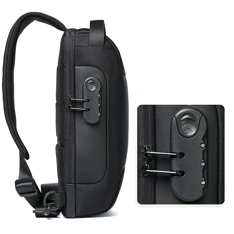Stylish Men's Anti-Theft USB Crossbody Bag - Waterproof Oxford Waist Bag for Short Travel & Everyday Use