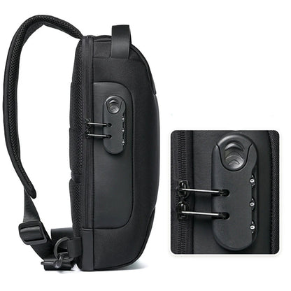 Stylish Men's Anti-Theft USB Crossbody Bag - Waterproof Oxford Waist Bag for Short Travel & Everyday Use
